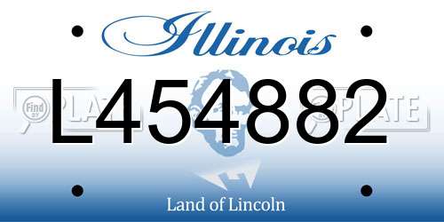 L454882 Illinois License Plate