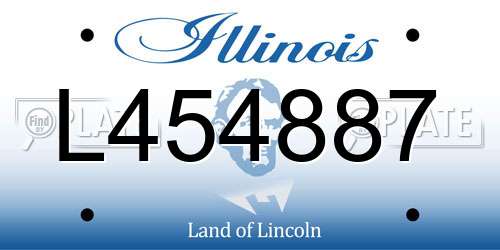 L454887 Illinois License Plate