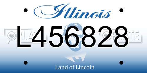 L456828 Illinois License Plate