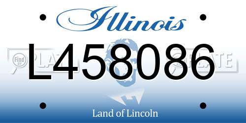 L458086 Illinois License Plate