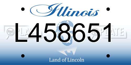 L458651 Illinois License Plate
