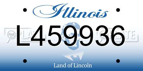 L459936 Illinois License Plate