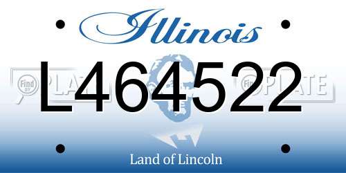 L464522 Illinois License Plate