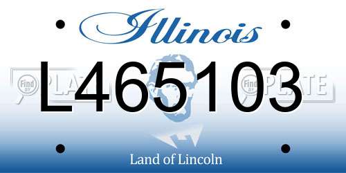 L465103 Illinois License Plate
