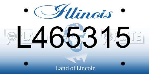 L465315 Illinois License Plate