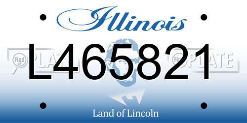 L465821 Illinois License Plate