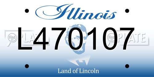 L470107 Illinois License Plate