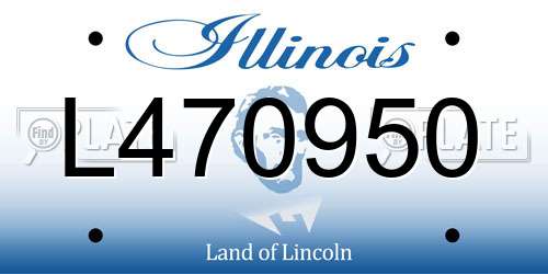 L470950 Illinois License Plate