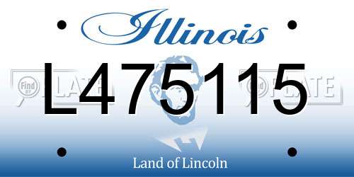L475115 Illinois License Plate