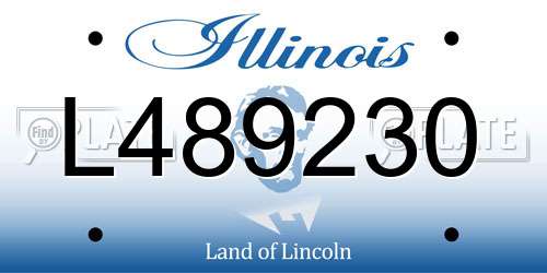 L489230 Illinois License Plate