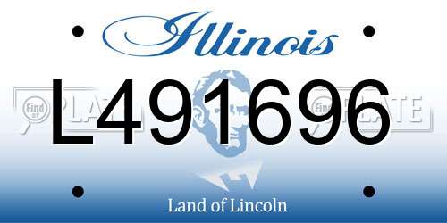 L491696 Illinois License Plate