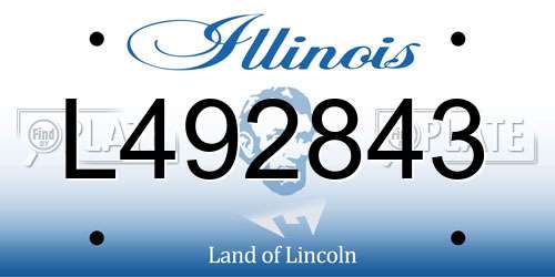 L492843 Illinois License Plate