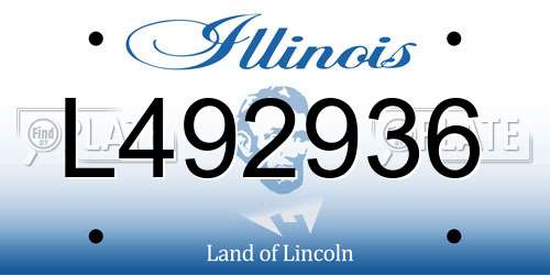 L492936 Illinois License Plate