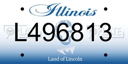 L496813 Illinois License Plate