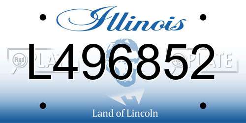L496852 Illinois License Plate