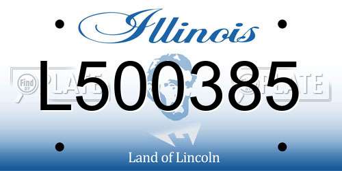 L500385 Illinois License Plate