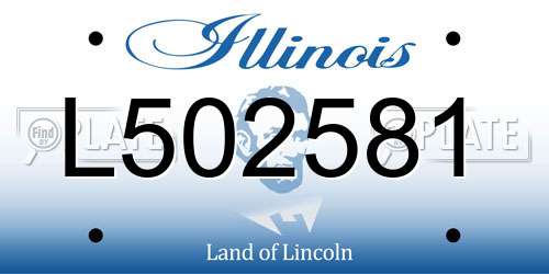 L502581 Illinois License Plate