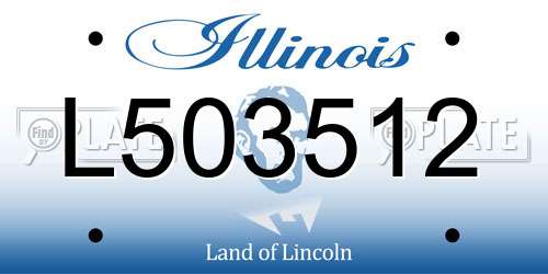L503512 Illinois License Plate