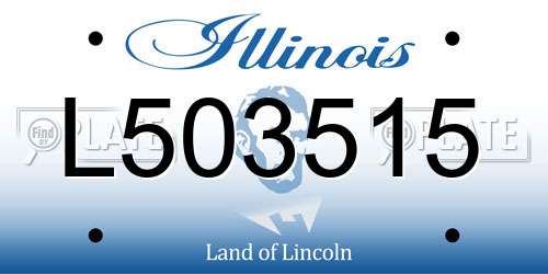 L503515 Illinois License Plate