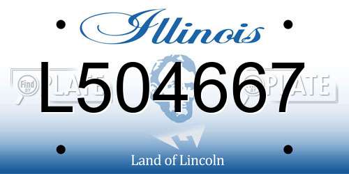 L504667 Illinois License Plate