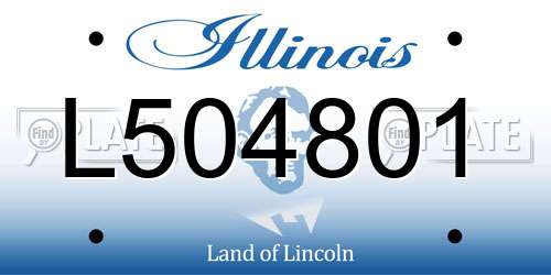 L504801 Illinois License Plate