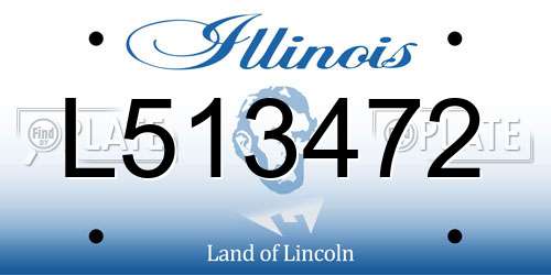 L513472 Illinois License Plate