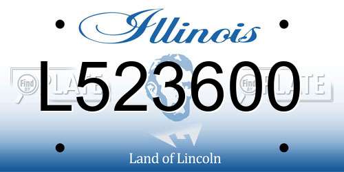 L523600 Illinois License Plate