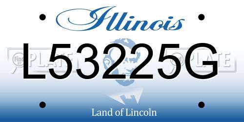 L53225G Illinois License Plate