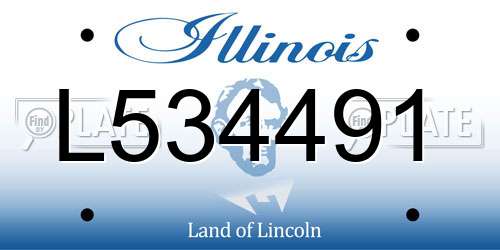 L534491 Illinois License Plate