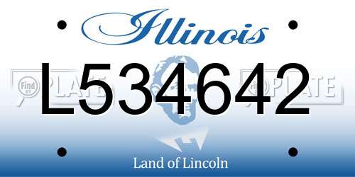 L534642 Illinois License Plate