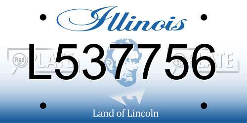 L537756 Illinois License Plate