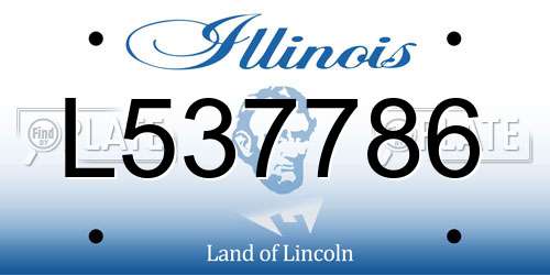 L537786 Illinois License Plate