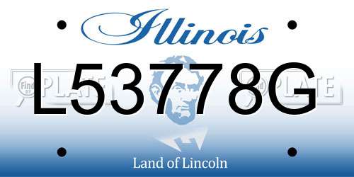 L53778G Illinois License Plate