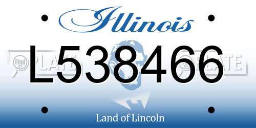 L538466 Illinois License Plate