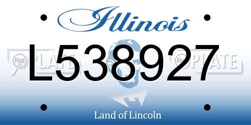 L538927 Illinois License Plate