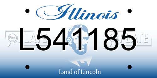L541185 Illinois License Plate
