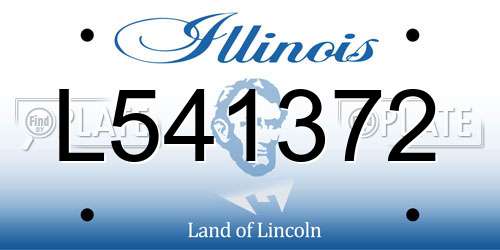 L541372 Illinois License Plate