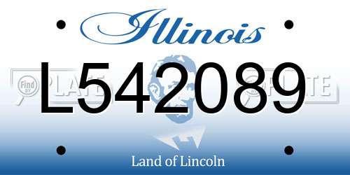 L542089 Illinois License Plate