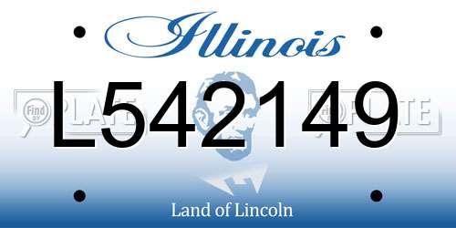 L542149 Illinois License Plate