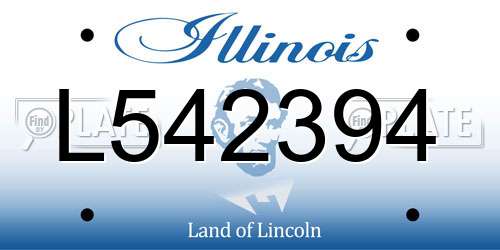 L542394 Illinois License Plate
