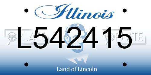 L542415 Illinois License Plate