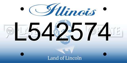 L542574 Illinois License Plate