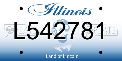 L542781 Illinois License Plate