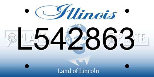 L542863 Illinois License Plate