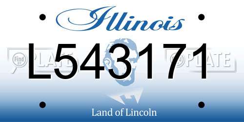 L543171 Illinois License Plate