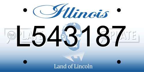 L543187 Illinois License Plate