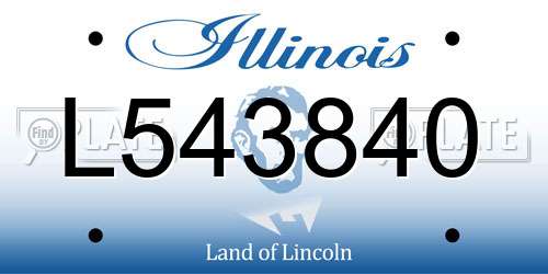 L543840 Illinois License Plate