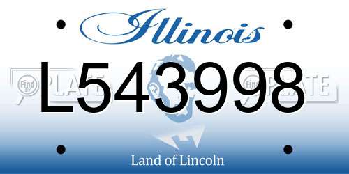 L543998 Illinois License Plate
