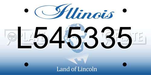 L545335 Illinois License Plate