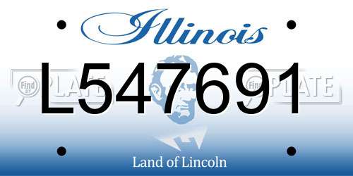 L547691 Illinois License Plate